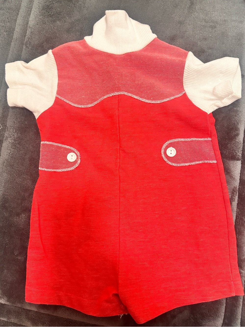 Vintage Carter’s Red Toddler Romper 24M Retro 70s 80s One Piece Outfit